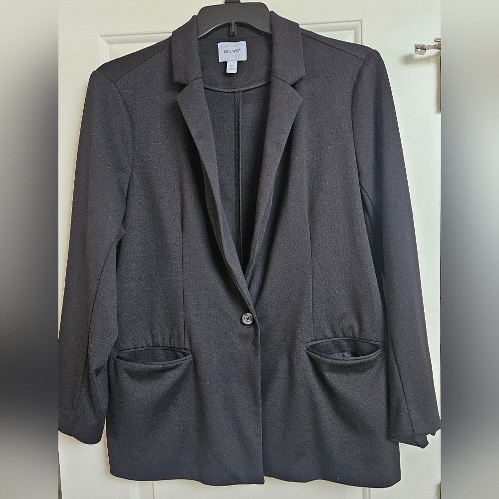 Nine West, black women suit jacket blazer, size XXL